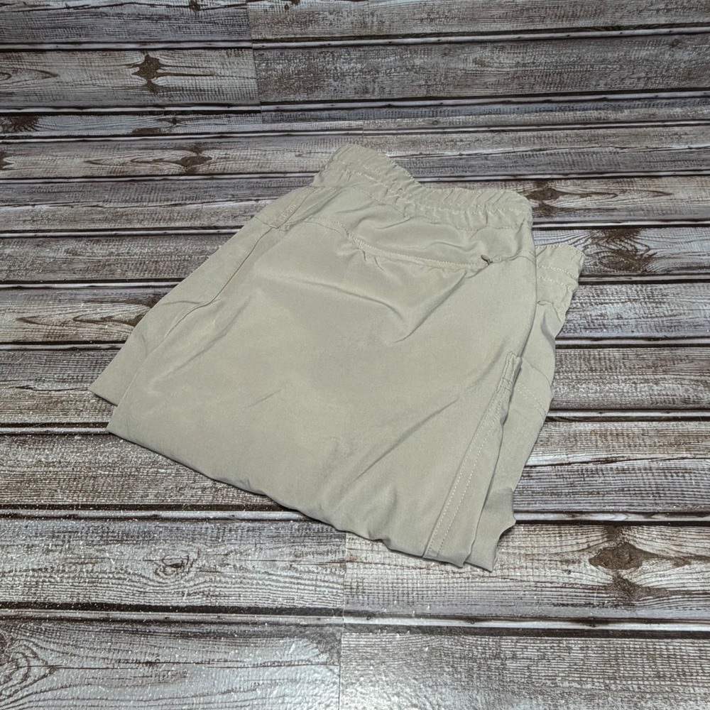 LL Bean Vista Camp Pants Women Large Khaki Tan Elastic Waist Drawstring Hiking